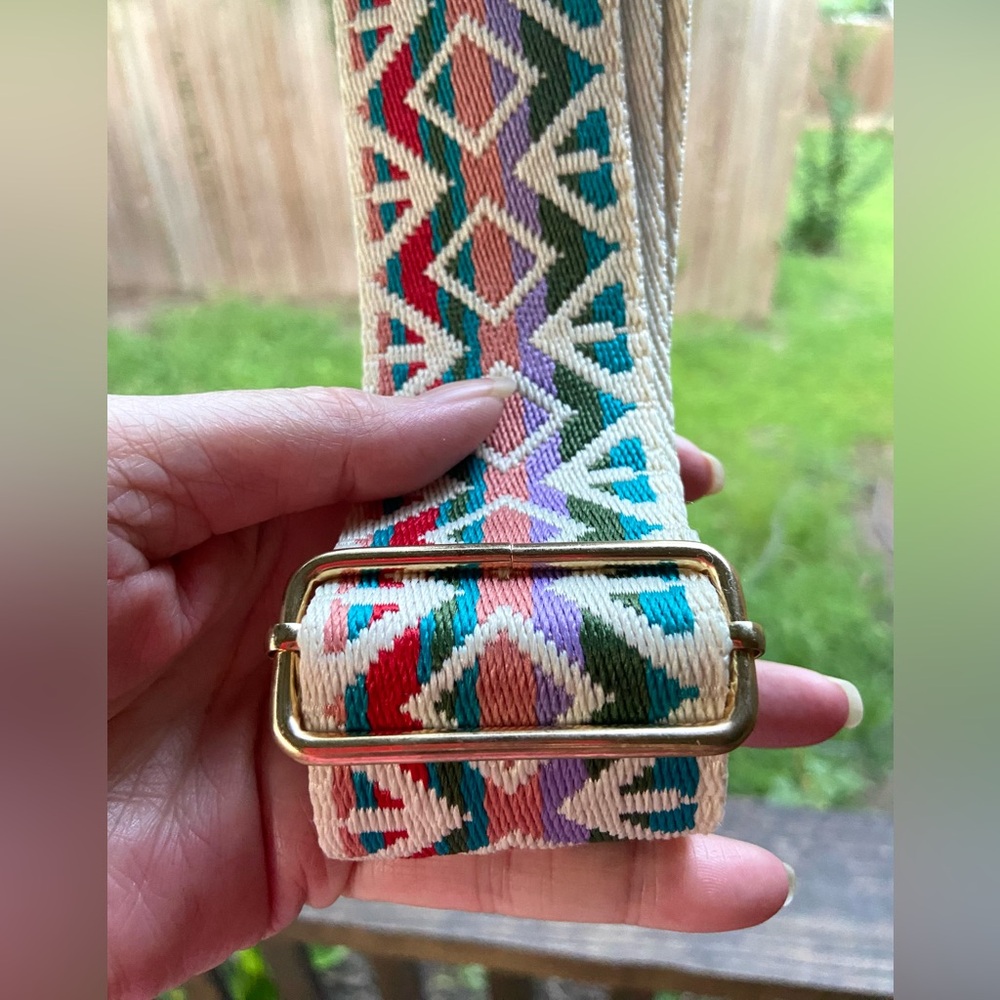 Camera/Guitar Strap- Colorful Geometric Patterned Strap for Bags/Totes NWOT - Picture 9 of 10